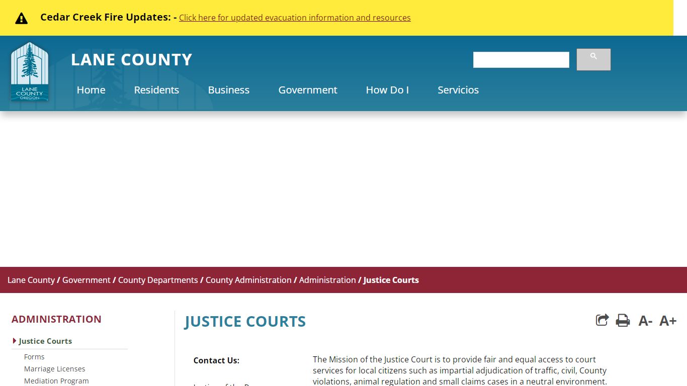 Justice Courts - Lane County